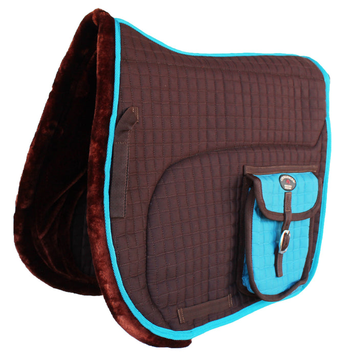 Horse English Quilted Fleece All-Purpose Saddle Pad w/ Pockets 72125