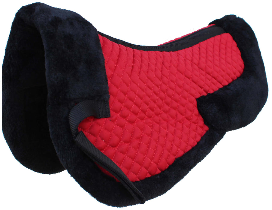 23" x 22" Horse English Saddle Contoured Quilted Fleece Lined Half Pad 72130v
