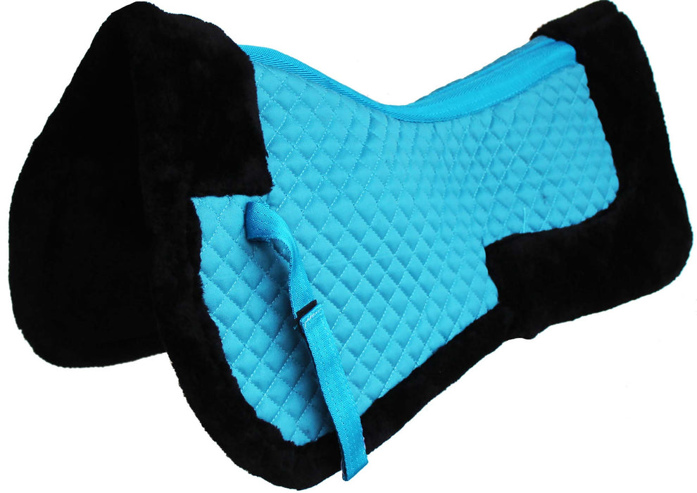 23" x 22" Horse English Saddle Contoured Quilted Fleece Lined Half Pad 72130v
