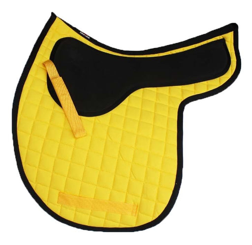 Horse English Saddle Pad Cotton Quilted Trail Contoured Gel Yellow 72135