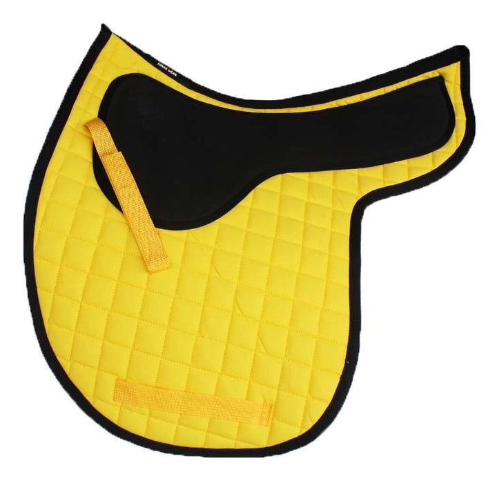 Horse English Saddle Pad Cotton Quilted Trail Contoured Gel Yellow 72135