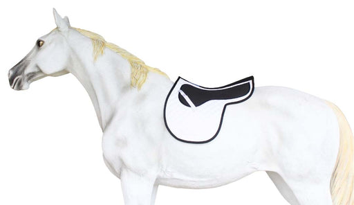 Horse English Saddle Pad Cotton Quilted Trail Contoured White 72137