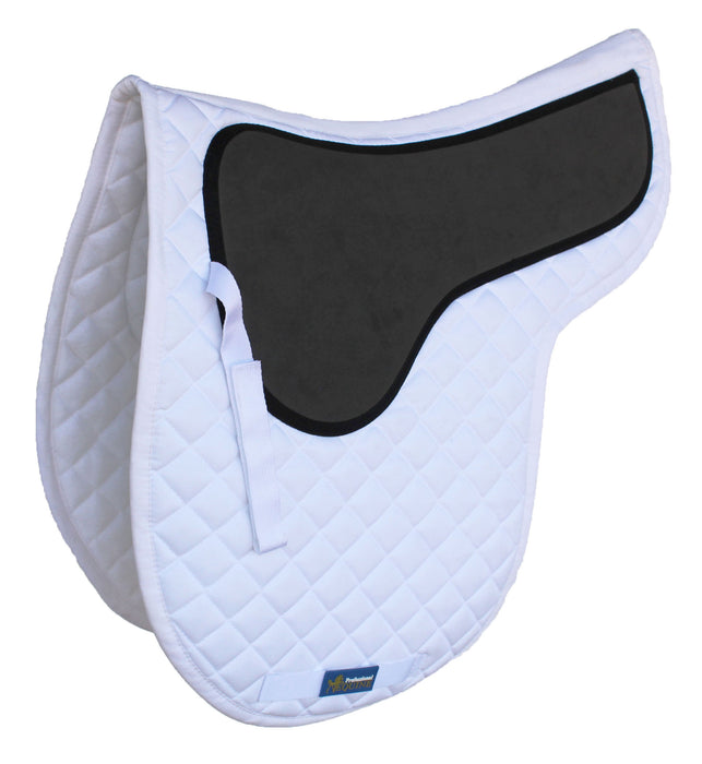 Horse English Saddle Pad Cotton Quilted Trail Contoured White 72137