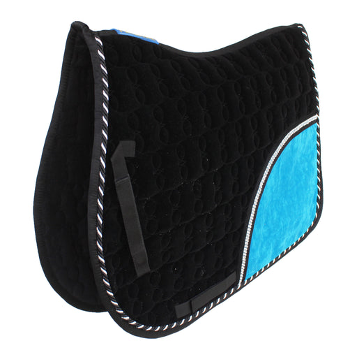 Horse Saddle Pad English All-Purpose Shock Absorbing Velvet Quilted 72140BK