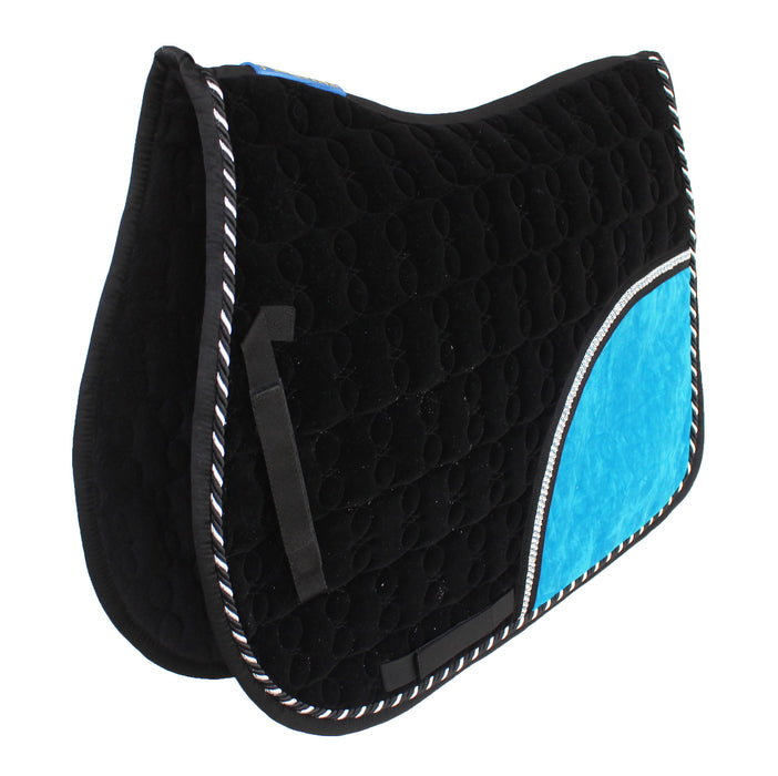 Horse Saddle Pad English All-Purpose Shock Absorbing Velvet Quilted 72140BK