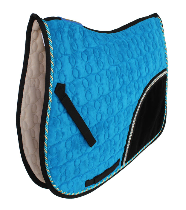 Horse Saddle Pad English All-Purpose Shock Absorbing Velvet Quilted 72140TR