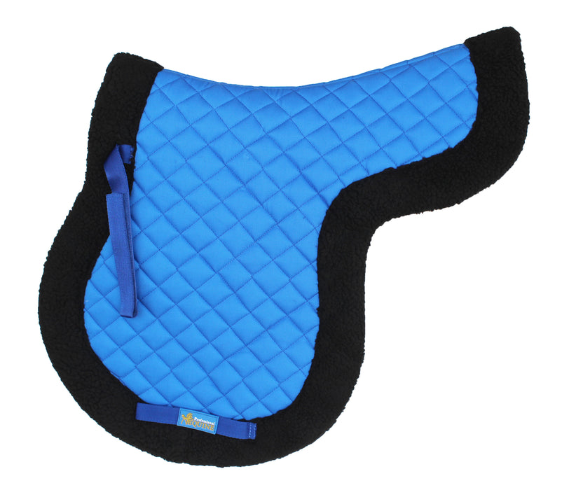 Horse Saddle Pad English Contoured Quilted Fleece Shock Absorbing Blue 72142RB