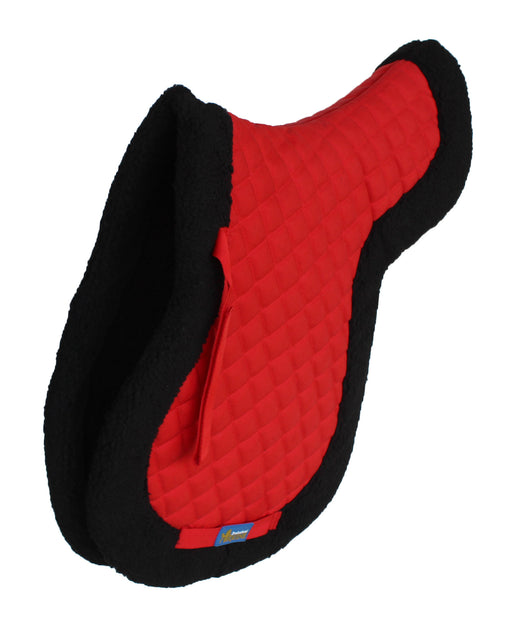 Horse Saddle Pad English Contoured Quilted Fleece Shock Absorbing Red 72142RD