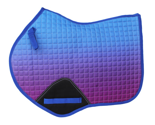 Horse Contoured English Quilted Lightweight Jumping Saddle Pad Ombre 72149