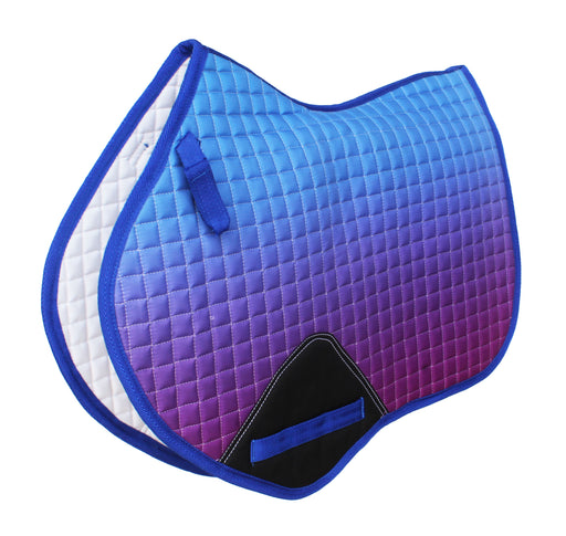 Horse Contoured English Quilted Lightweight Jumping Saddle Pad Ombre 72149