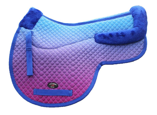 Horse Quilted Fleece Lined Trail Contoured English Saddle Pad Ombre 72150