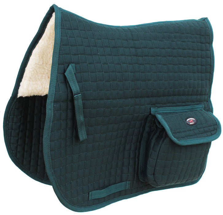 Horse English Quilted Faux Fur All-Purpose Saddle Pad  Pockets 72152