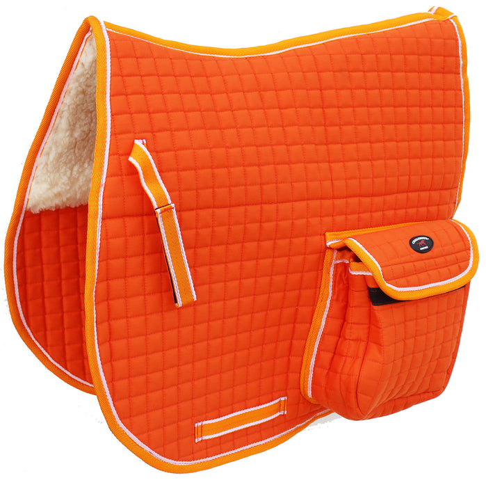 Horse English Quilted Faux Fur All-Purpose Saddle Pad  Pockets 72152