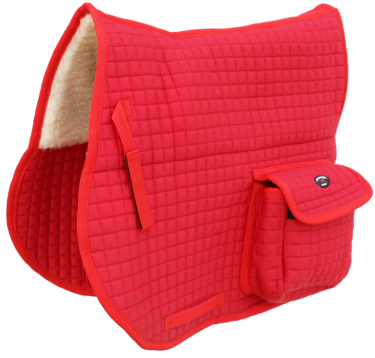 Horse English Quilted Faux Fur All-Purpose Saddle Pad  Pockets 72152