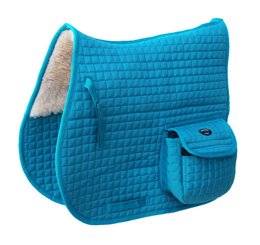 Horse English Quilted Faux Fur All-Purpose Saddle Pad Turquoise 72152TR