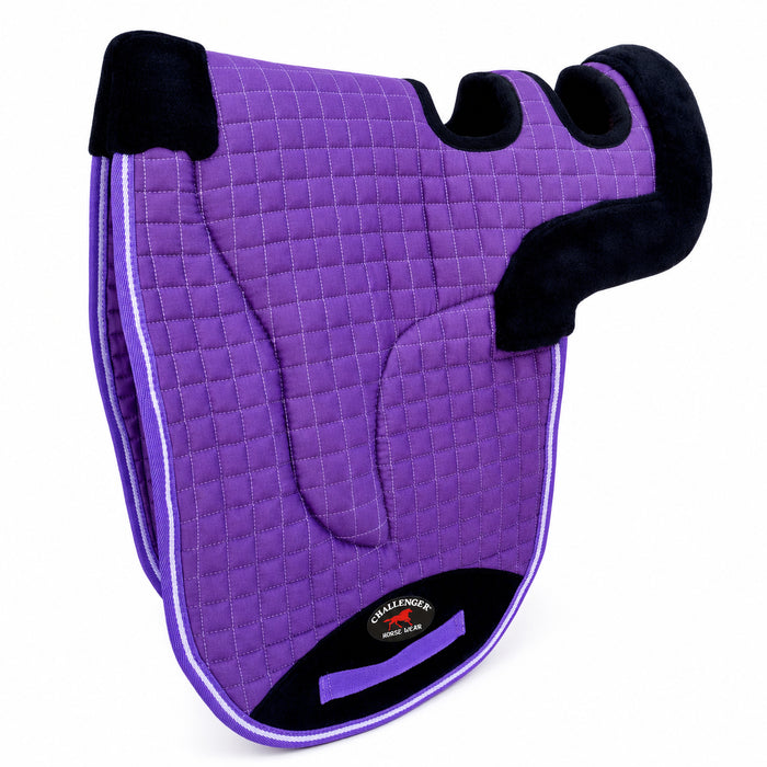 Horse Contoured Fleece Lined Quilted English Saddle Pad Black 72153