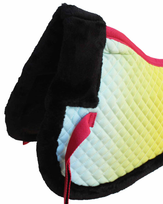 Horse Cotton English Quilted Saddle Half Pad Correction Wither Relief Ombre72167