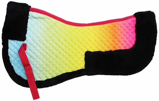 Horse Cotton English Quilted Saddle Half Pad Correction Wither Relief Ombre72167