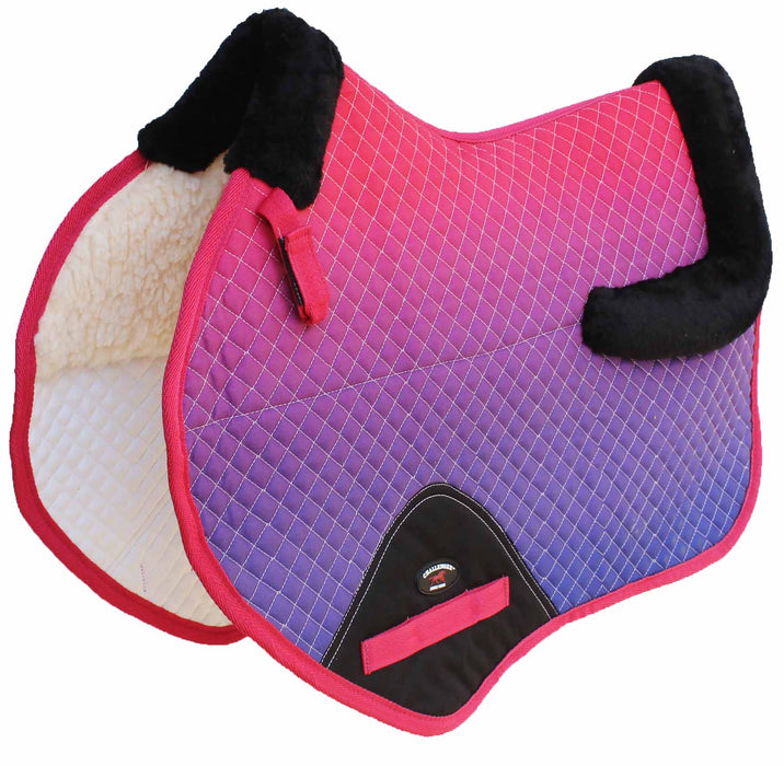 English Contoured Quilted All-Purpose Close Contact Trail Saddle Pad Ombre 72170-175Ombre