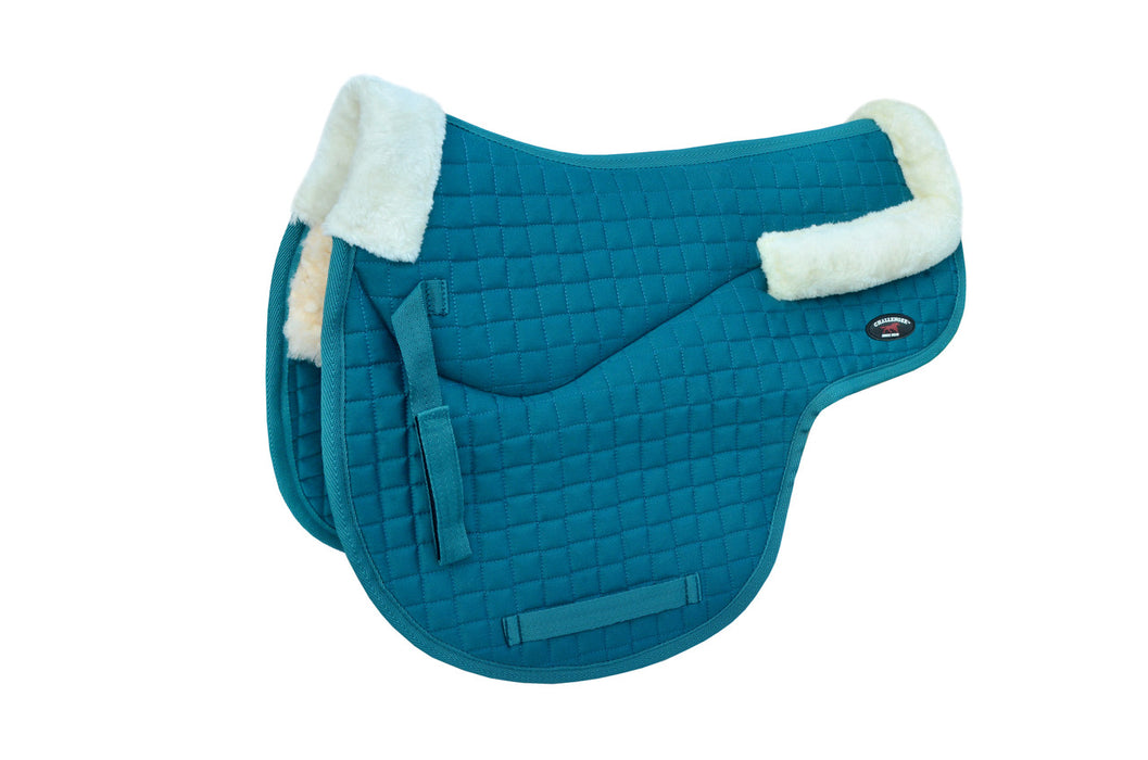 Horse Quilted Fleece Lined Trail Contoured English Saddle Pad Teal 72179