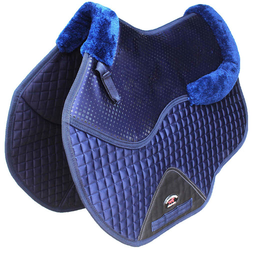 Horse Contoured English Quilted Jumping Silicone Gel Saddle Pad Navy 72183NV