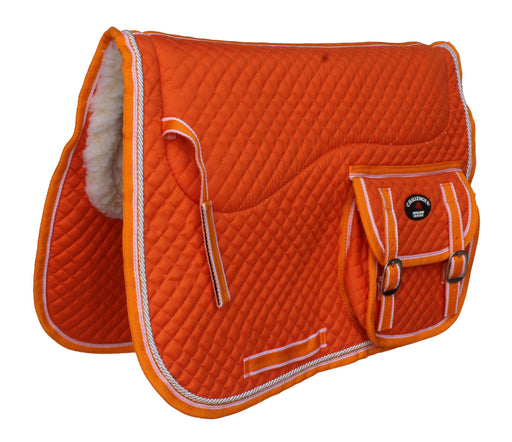 Horse Saddle Pad 23"x18" English Quilted Fur Padded All-Purpose 7260
