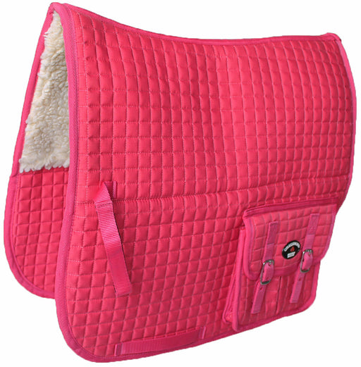 Horse English Quilted Fleece Padded Dressage Saddle Pad with Pockets 72121-124