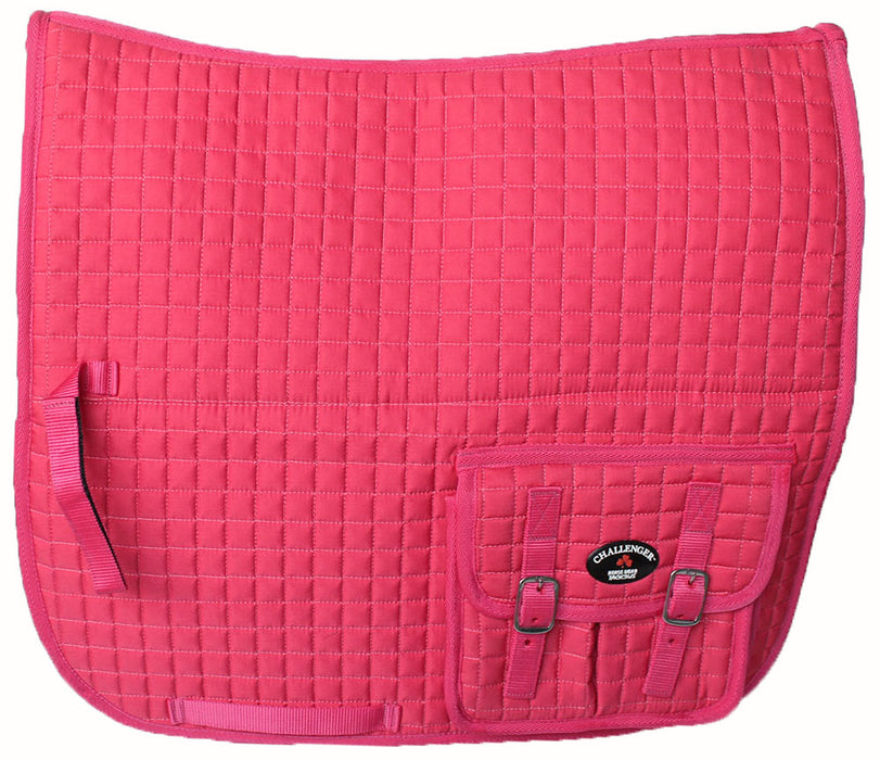 Horse English Quilted Fleece Padded Dressage Saddle Pad with Pockets 72121-124