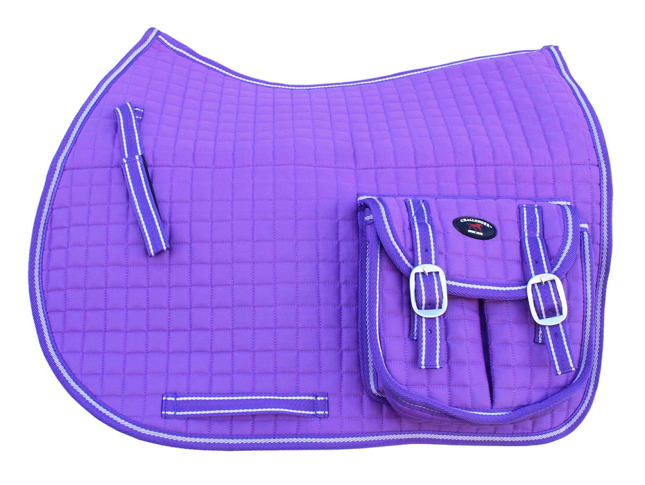 Horse Quilted ENGLISH SADDLE PAD Pockets Dressage Aussie Australian Purple 7276