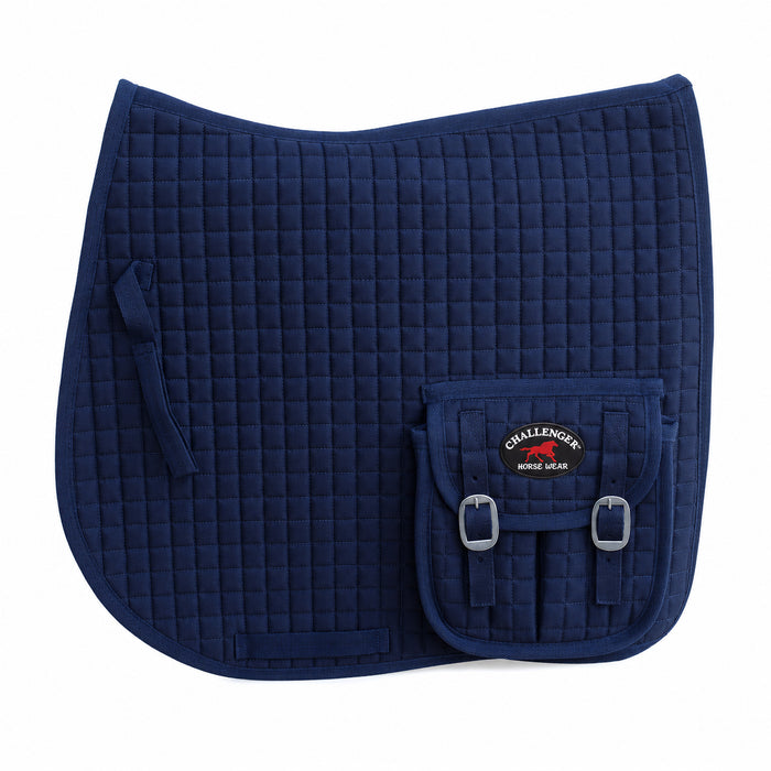 Horse English Quilted All-Purpose Saddle Pad w/ Pockets Navy 7282