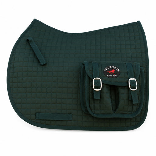 Horse Quilted English All-Purpose Trail Saddle Pad Hunter Green w/ Pockets 7286