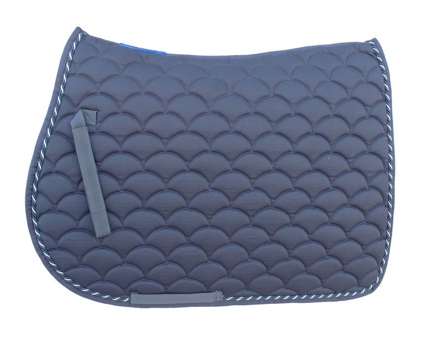 Horse English Quilted Contoured All-Purpose Trail Saddle Pad Grey 7296GR