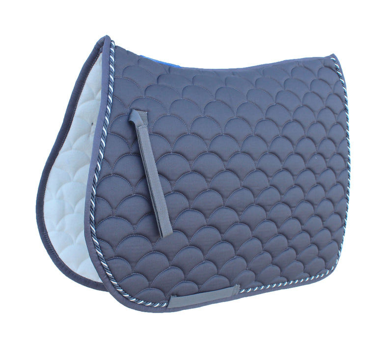 Horse English Quilted Contoured All-Purpose Trail Saddle Pad Grey 7296GR