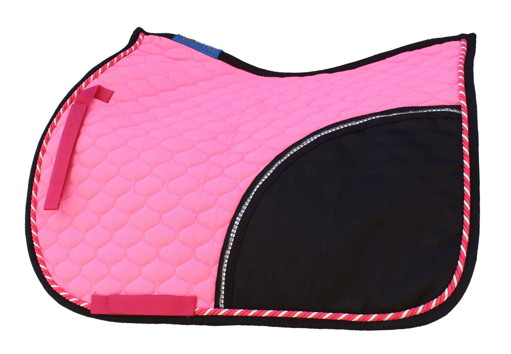 Horse English All-Purpose Contoured Quilted Cotton Saddle Pad Pink 72F04
