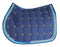 Challenger Horse Cotton Quilted Embroidered English Saddle Pad Navy 72F13