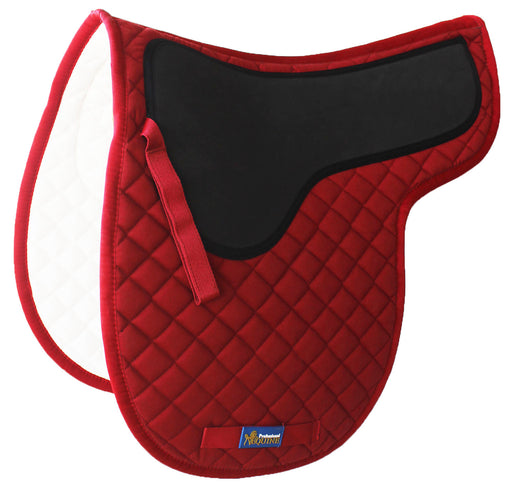 Horse Cotton Quilted ENGLISH SADDLE PAD Trail Contoured Gel Burgundy 72F25