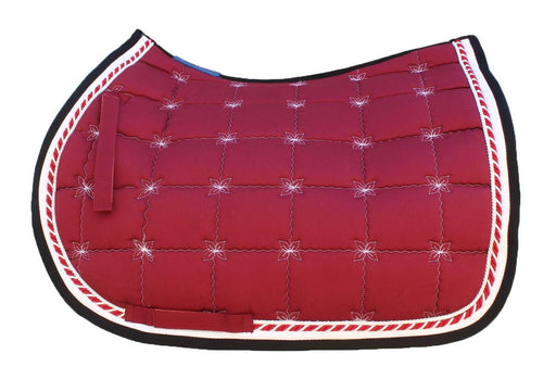 Horse Cotton Quilted All Purpose ENGLISH SADDLE PAD Contoured Burgundy 72F36