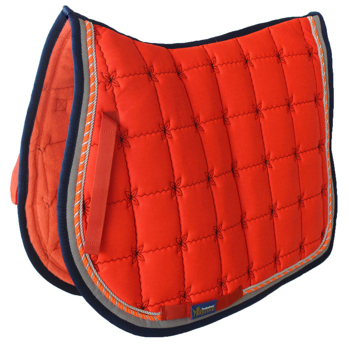 Horse Cotton Quilted All Purpose ENGLISH SADDLE PAD Trail Contoured Orange 72F37