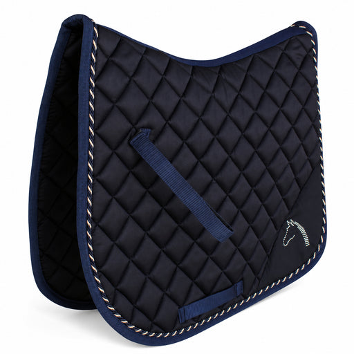 Horse English COB Quilted All Purpose Riding Square Saddle Pad Crystal Navy  72M01F