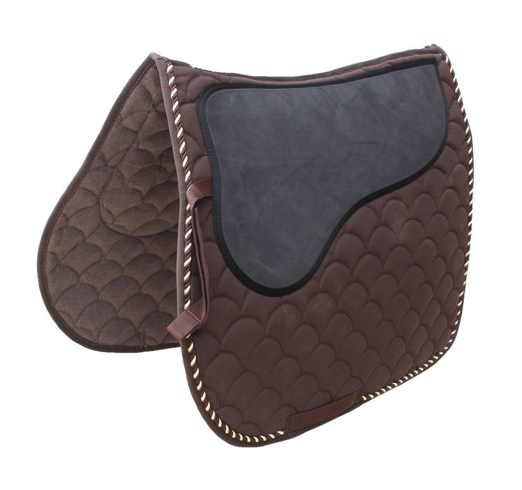 Horse Saddle Pad  English Quilted All-Purpose Shock Absorbing Gel  Brown 72TS17BR
