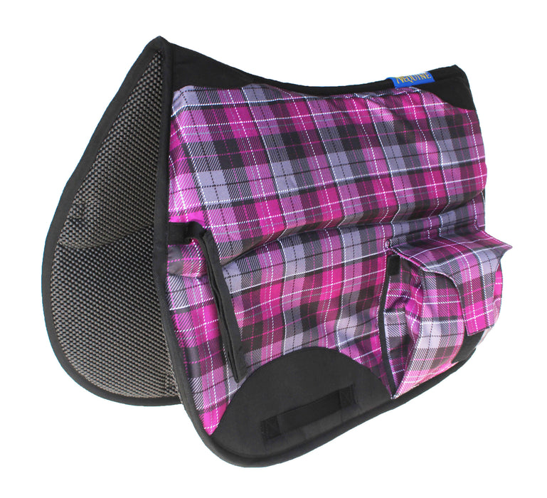 Horse English All-Purpose Neoprene Shock Absorbing Plaid Saddle Pad 72TS29