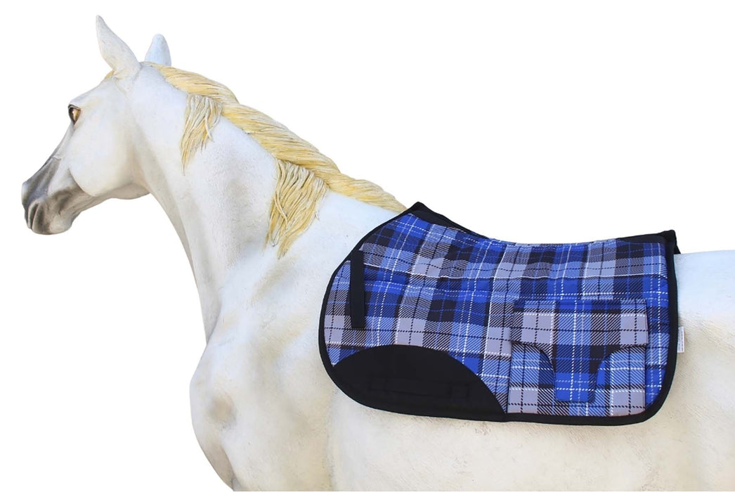 Horse English All-Purpose Neoprene Shock Absorbing Plaid Saddle Pad 72TS29