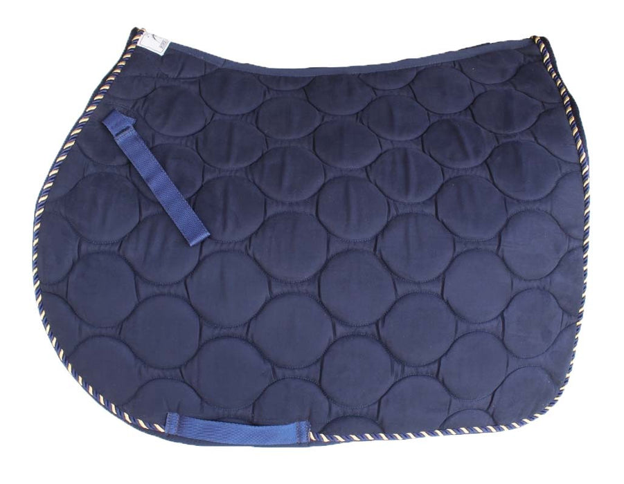 Horse English Quilted Contoured All-Purpose Trail Saddle Pad Navy 72TS35NV