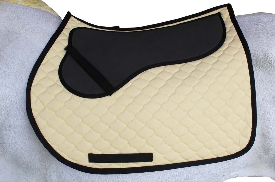 Horse English Quilted All-Purpose Shock Absorbing Gel Saddle Pad Beige 72TS42BE