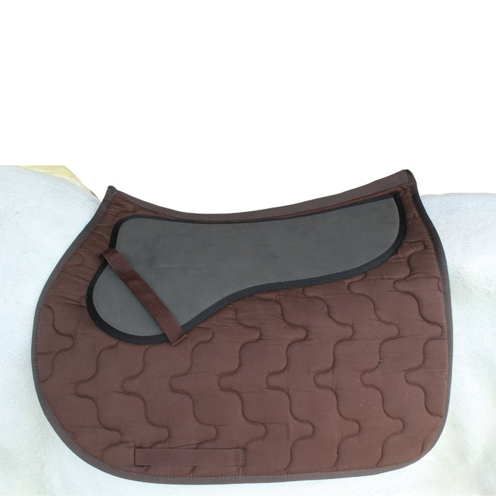 Horse English Quilted All-Purpose Shock Absorbing Gel Saddle Pad Brown 72TS43BR