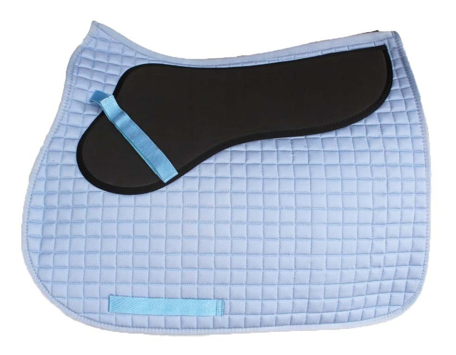 Horse English Quilted All-Purpose Shock Absorbing Gel Saddle Pad Blue 72TS44