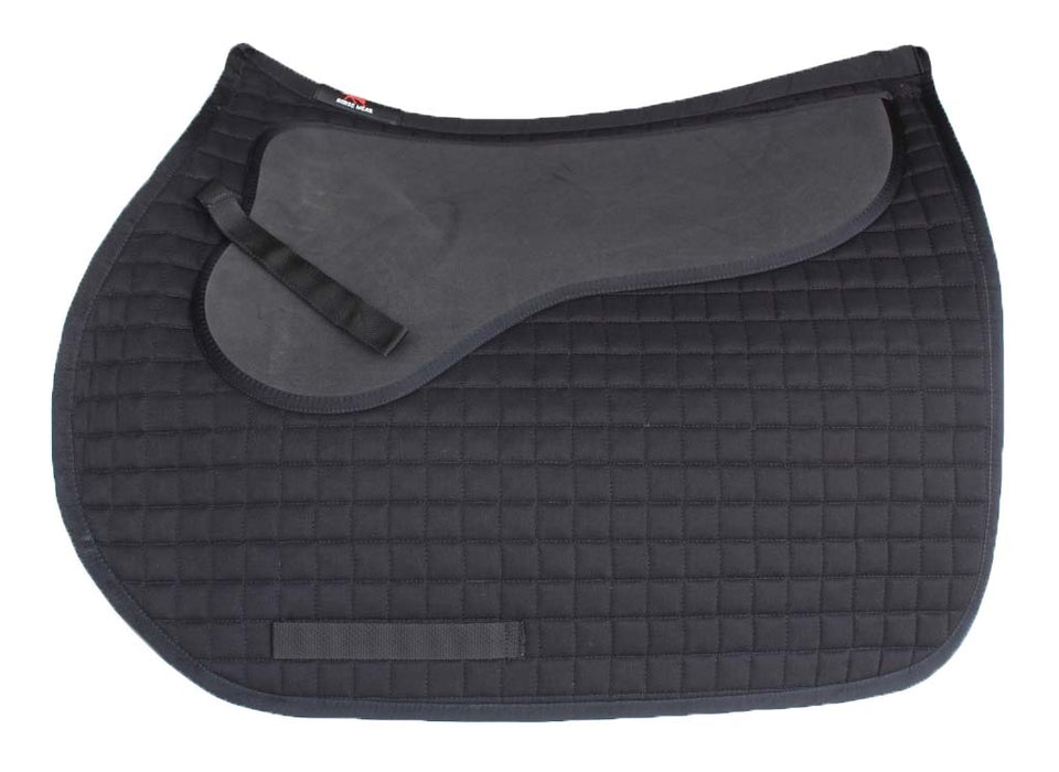 Horse English Quilted All-Purpose Shock Absorbing Gel Saddle Pad Black 72TS45BK