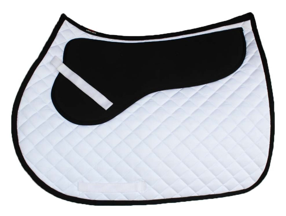 Horse English Quilted All-Purpose Shock Absorbing Gel Saddle Pad White 72TS46