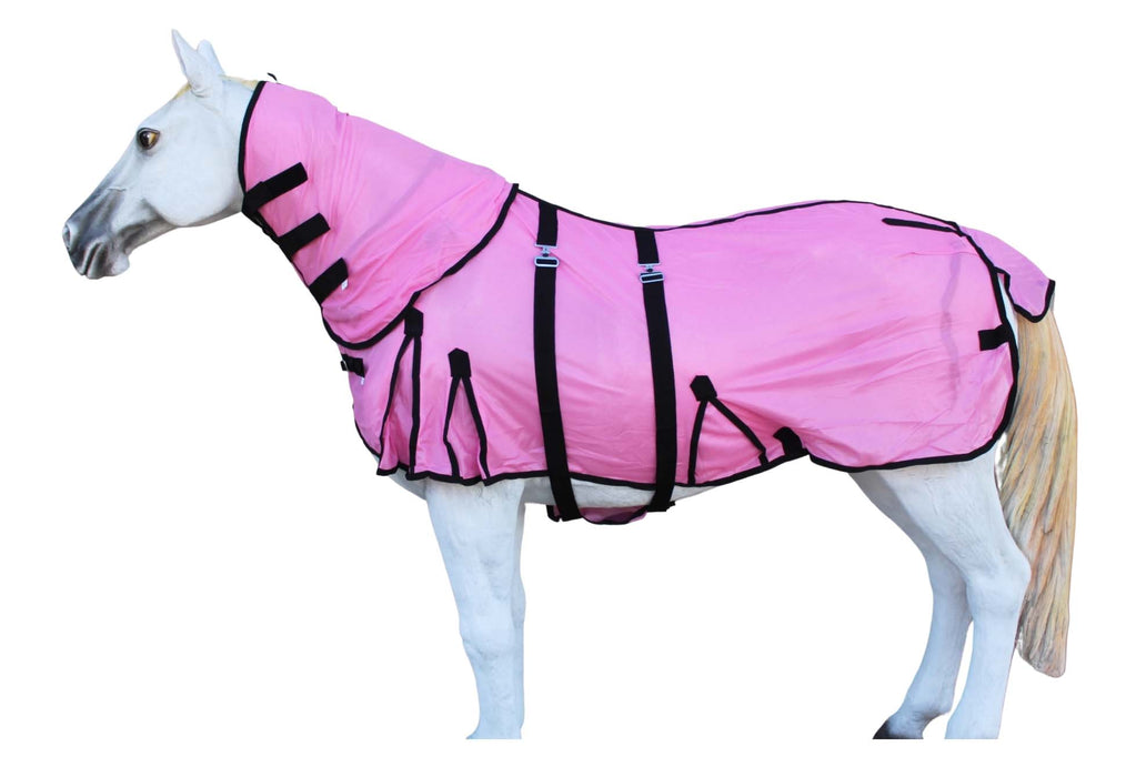 Horse Mesh Summer FlySheet Cover Coat Comfort Spring Airflow Neck Pink 73128