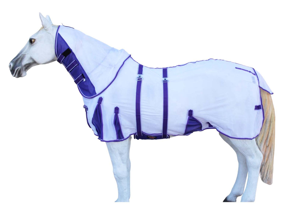 Horse Light Scrim Summer Spring Airflow Mesh Flysheet Neck White Purple 73154